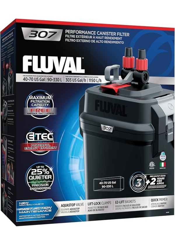 Fluval A447 307 dış filtre, 300 l