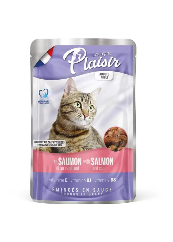 Plaisir 100Gr Pouch Somon&Morinalı Yaş Kedi Maması