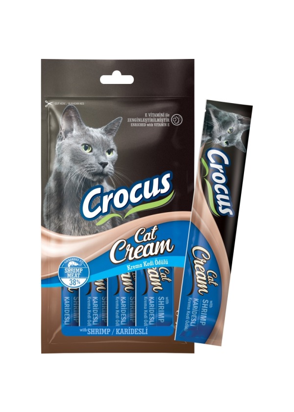 Crocus Karidesli Sıvı Kedi Ödül Maması 15 Gr X 4 Adet