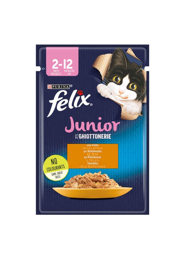 Felix Junior Tavuk Etli Pouch Yavru Kedi Maması 85 gr