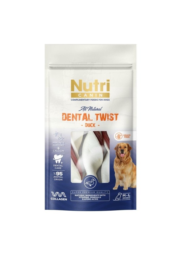 Nutri Canin Dental Twist Ördekli Diş Sağlığı Köpek Ödülü 120 gr