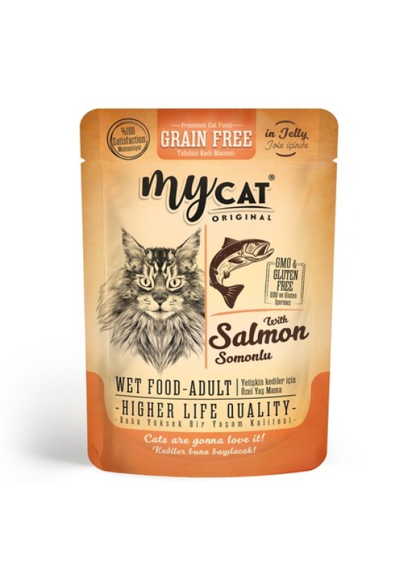 Mycat Somon Etli Pouch Yaş Mama 85gr 
